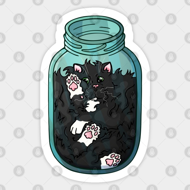 cat glass jar Sticker by Mako Design 